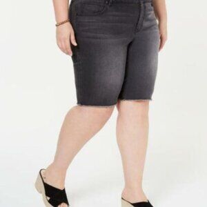 Style & Co women plus size 20W cut off bermuda denim shorts wash black